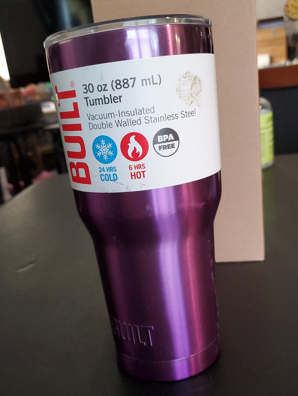 30 oz Purple Vacuum-Insulated Stainless Steel Tumbler